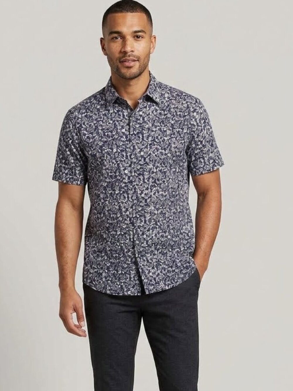 Copper & Oak Endurance Button Down Shirt Mens XXL 2XL Gray Short Sleeve Work K02